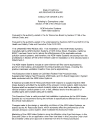 Executive Order D-670 AEM Induction Systems