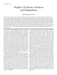 Hoplites: Problems, Solutions and Explanations