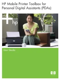 HP Mobile Printer Toolbox for Personal Digital Assistants (Pdas)