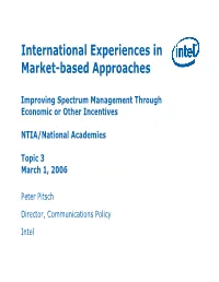 International Experiences in Market-Based Approaches