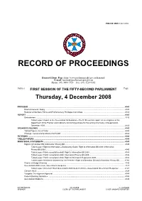 Record of Proceedings
