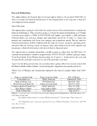 Research Methodology: This Study Analyses the Financial Data of Selected Acquirer Banks in the Period of 2000-2010. in Order To
