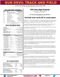 SUN DEVIL TRACK and FIELD Contact: Elias Williams | Ejwill10@Asu.Edu | (816) 830-5335
