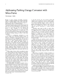 Addressing Parking Garage Corrosion with Silica Fume THOMAS C