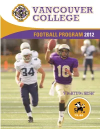FOOTBALL PROGRAM 2012 Table of Contents