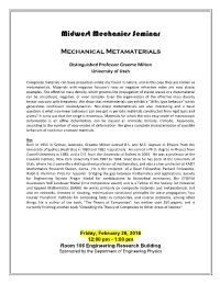 Midwest Mechanics Seminar