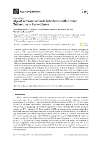 Mycobacterium Microti Interferes with Bovine Tuberculosis Surveillance