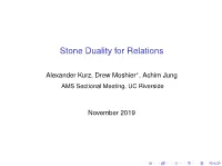 Stone Duality for Relations