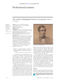 The Wealth of Distinguished Doctors: Retrospective Survey I C Mcmanus