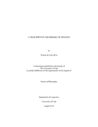 A Descriptive Grammar of Desano