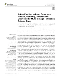 Active Faulting in Lake Constance (Austria, Germany, Switzerland) Unraveled by Multi-Vintage Reﬂection Seismic Data