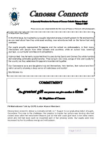 Canossa Connects a Quarterly Newsletter for Parents of Canossa Catholic Primary School Volume 3 2019