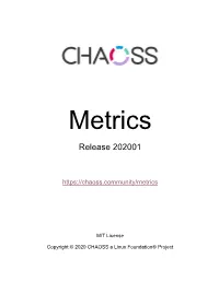 CHAOSS Metrics