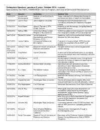 Colloquium Speakers, Previous 5 Years, October 2014 - Current Sponsored by the PARC, NIAAA/NIDA Training Program, and Dept of Behavioral Neuroscience