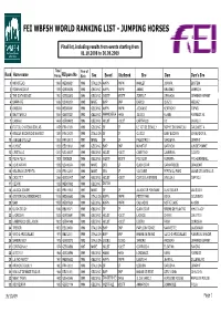 Fei Wbfsh World Ranking List - Jumping Horses
