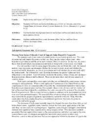Lesson: Implications and Impact of Court Decisions Objective