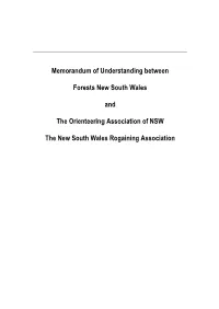 Memorandum of Understanding Between Forests New South Wales