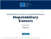 (NCCN Guidelines®) Hepatobiliary Cancers