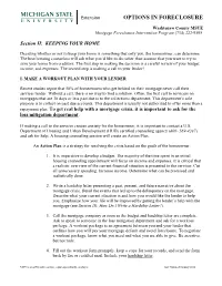 Options in Foreclosure