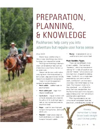 Preparation, Planning, & Knowledge