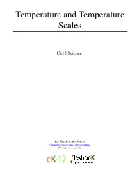 Temperature and Temperature Scales