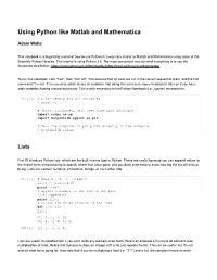 Using Python Like Matlab and Mathematica