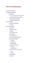 2004 Calvin Bibliography