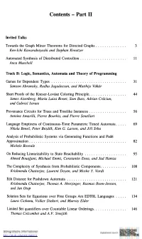 Contents - Part II