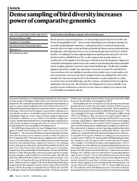 Dense Sampling of Bird Diversity Increases Power of Comparative Genomics