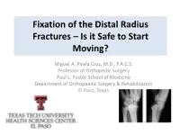 Fracture of the Distal Radius