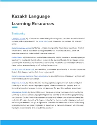 Kazakh Language Learning Resources