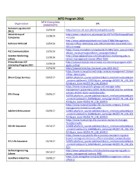 MTO Program 2016