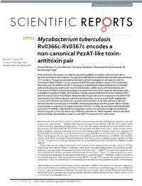 Mycobacterium Tuberculosis Rv0366c-Rv0367c Encodes a Non