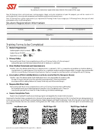 Student Registration Information Training Forms to Be