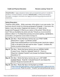 Article Procedure: ​ Read the Entire Article