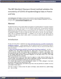 (Benford-Fibonacci-Perez) Method Validates the Consistency of COVID-19 Epidemiological Data in France and Italy