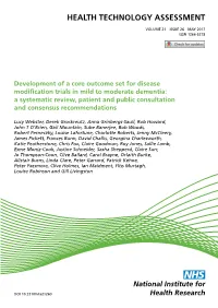 Development of a Core Outcome Set For