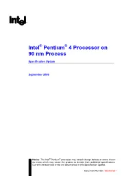 Intel® Pentium® 4 Processor on 90 Nm Process Specification Update