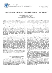Language Interoperability in Control Network Programming