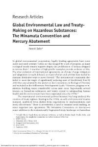Making on Hazardous Substances: the Minamata Convention and Mercury Abatement • Henrik Selin*
