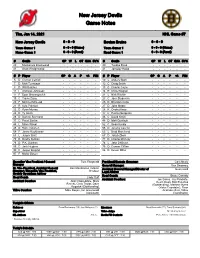 New Jersey Devils Game Notes