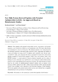 New Milk Protein-Derived Peptides with Potential Antimicrobial Activity: an Approach Based on Bioinformatic Studies