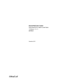 Oracle Webcenter Content System Administrator's Guide for Oracle