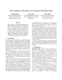 Data Complexity of Reasoning in Very Expressive Description Logics