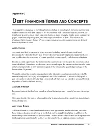 Debt Financing Terms and Concepts