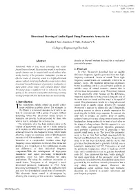 Directional Steering of Audio Signal Using Parametric Array in Air