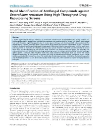 Exserohilum Rostratum Using High Throughput Drug Repurposing Screens