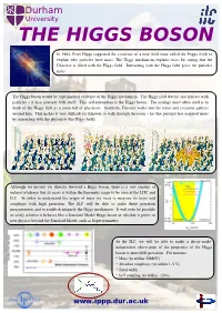 In 1964, Peter Higgs Suggested the Existence of a New Field (Now Called the Higgs Field) to Explain Why Particles Have Mass