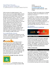 MOODLE VS GOOGLE CLASSROOM Ivan Gjorgjievski, Msc a COMPARISON by a MOODLE ADMINISTRATOR Ivan.Gorgievski@Bas.Edu.Mk Business Academy Smilevski – BAS, Skopje