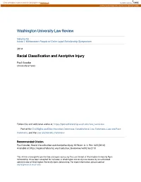 Racial Classification and Ascriptive Injury